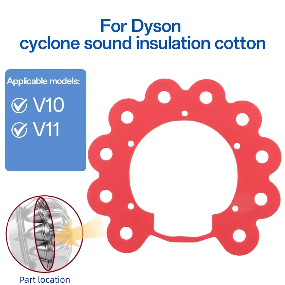 Compatible with Dyson V10 V11 Vacuum Cleaner Cyclone Sound Insulation Cotton Seal Red Cyclone Replacement Accessories