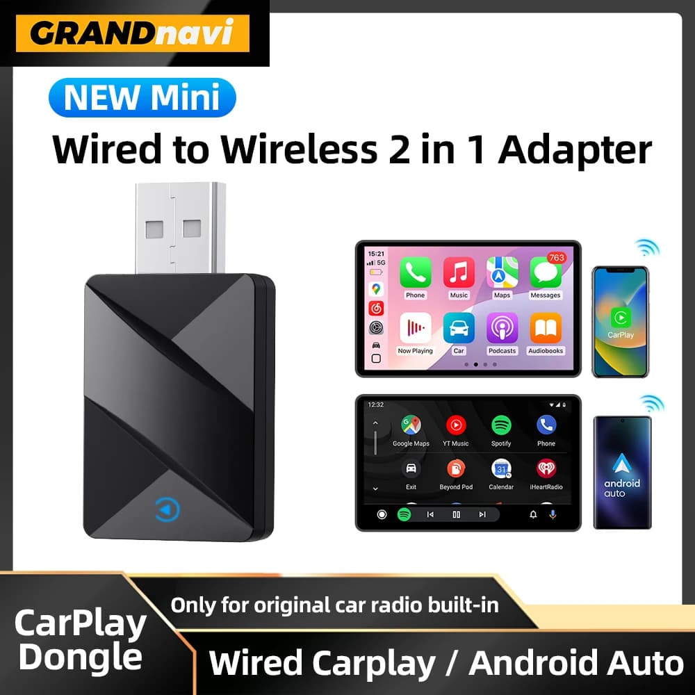 Wireless Carplay Android Auto Adattatore WiFi Collegamento Veloce Smart Dongle 2in1 Plug Play Per VW Toyota Nissan Honda Ford Benz KIA