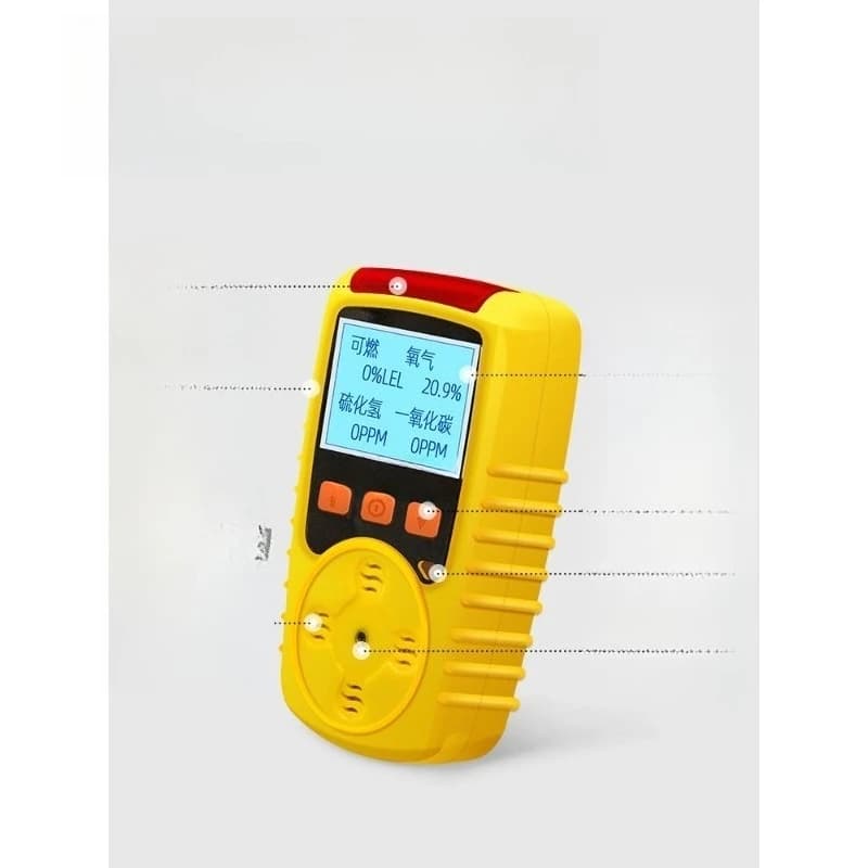Rilevatore di gas quattro in uno, allarme per monossido di carbonio, idrogeno solforato, gas combustibile e ossigeno