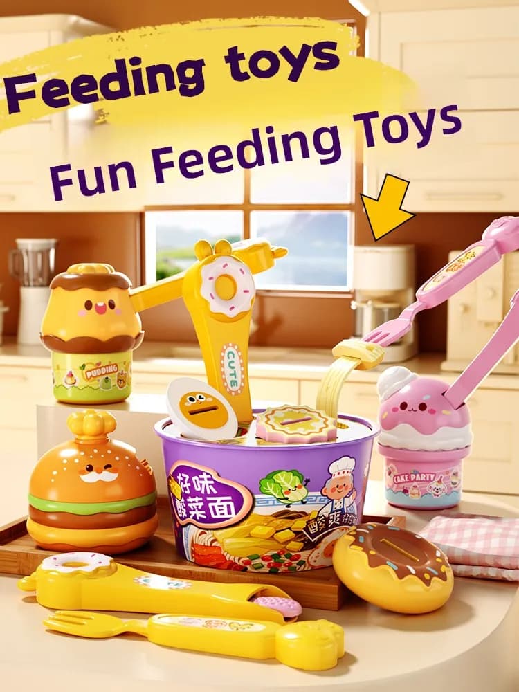 Gioco Creativo per Bambine: Set Picnic con Orsacchiotto, Pasta Modellabile e Noodles, Giocattolo di Ruolo per Bambini