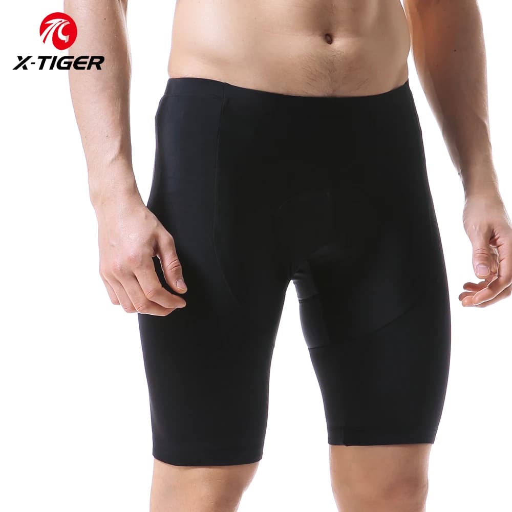 X-TIGER black men's cycling shorts with gel padding Anti impact mountain bike shorts Summer cycling pants with sun protection