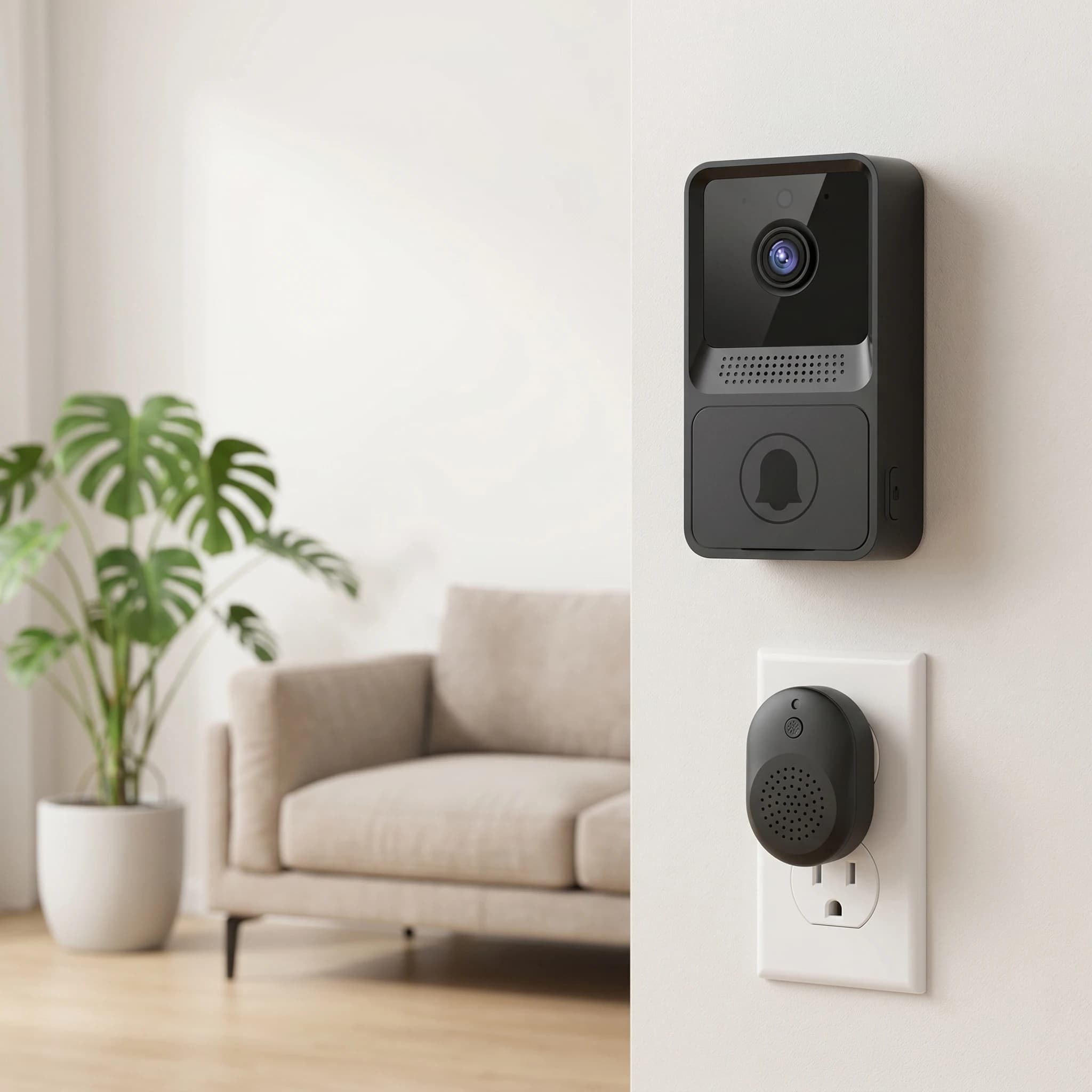 Campanello Intelligente WiFi 720P con Videocamera, Citofono Bidirezionale, Visualizzazione Remota, Sistema di Sicurezza Wireless per Casa e Dormitorio