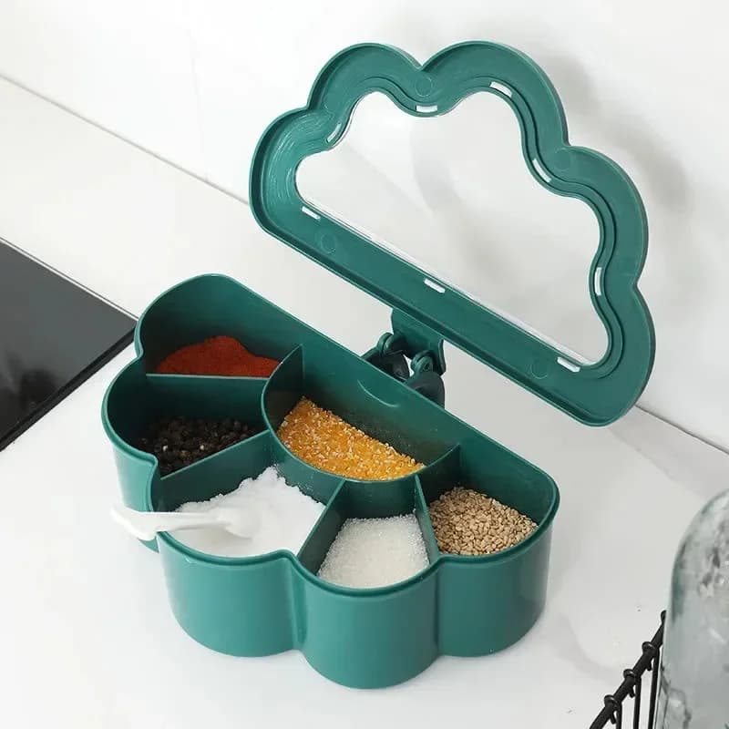 Set di scatole per condimenti 6 in 1, pepe, zucchero, sale, spezie, agitazione, barattoli di stoccaggio, gadget, accessori da cucina, contenitore per condimenti