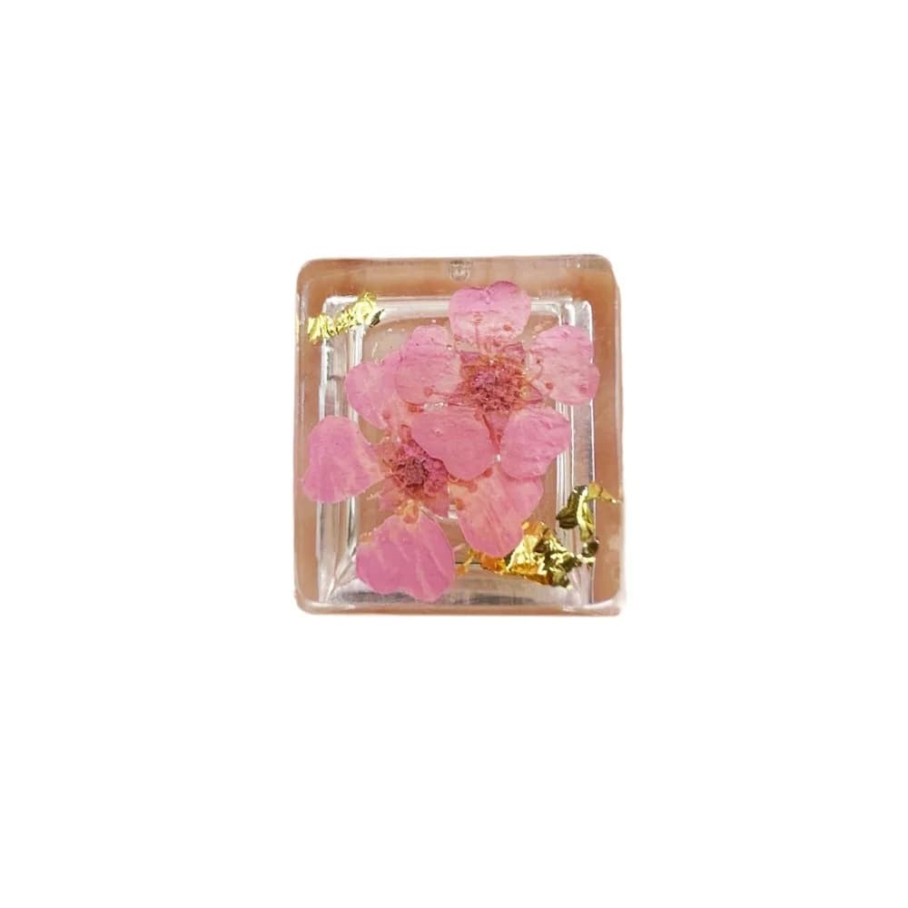 Keycap in resina traslucida con fiori secchi Gypsophila, decorazione fatta a mano per tastiera meccanica Cherry MX