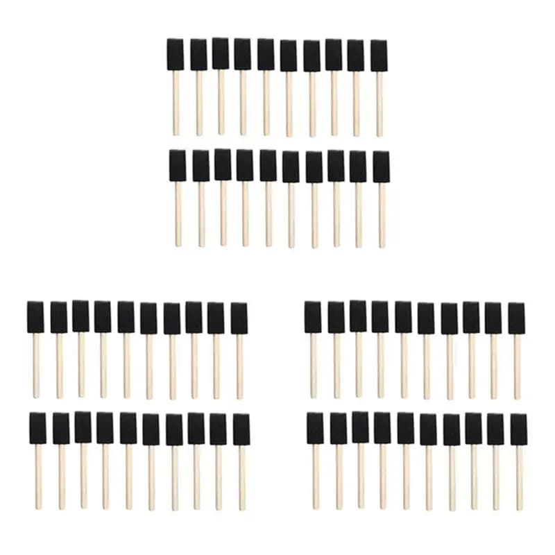 Set of Brushes AT21-180 Pieces, Foam Brushes with 1 Inch Wood Handle, Paint Tools Set
