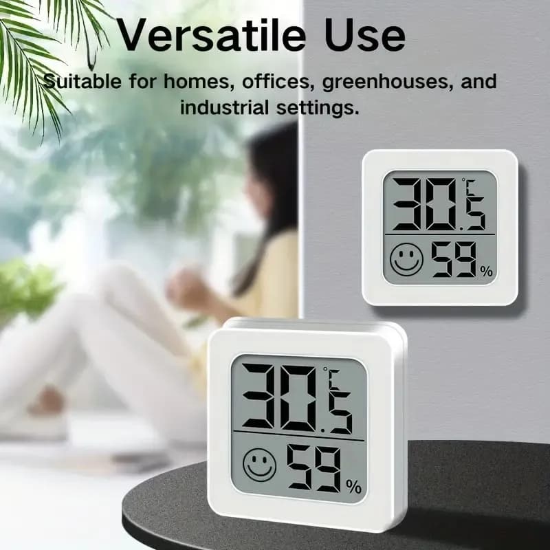 Pack of 2/4 pieces, electronic monitor 2 in 1 for temperature and humidity for indoor, compact and refined use, switchable between Fahrenheit and Celsius.