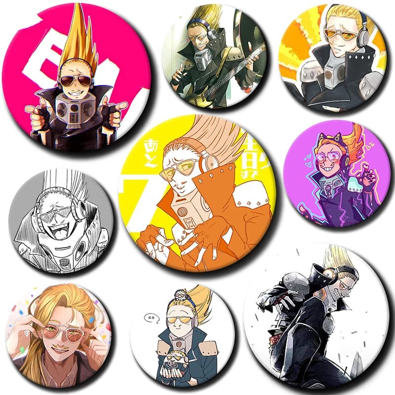 58mm Cartoon Character Present Mic Soft Button Pin Hero Anime Brooch Creative Badge for Backpack Clothes Decoration Gift