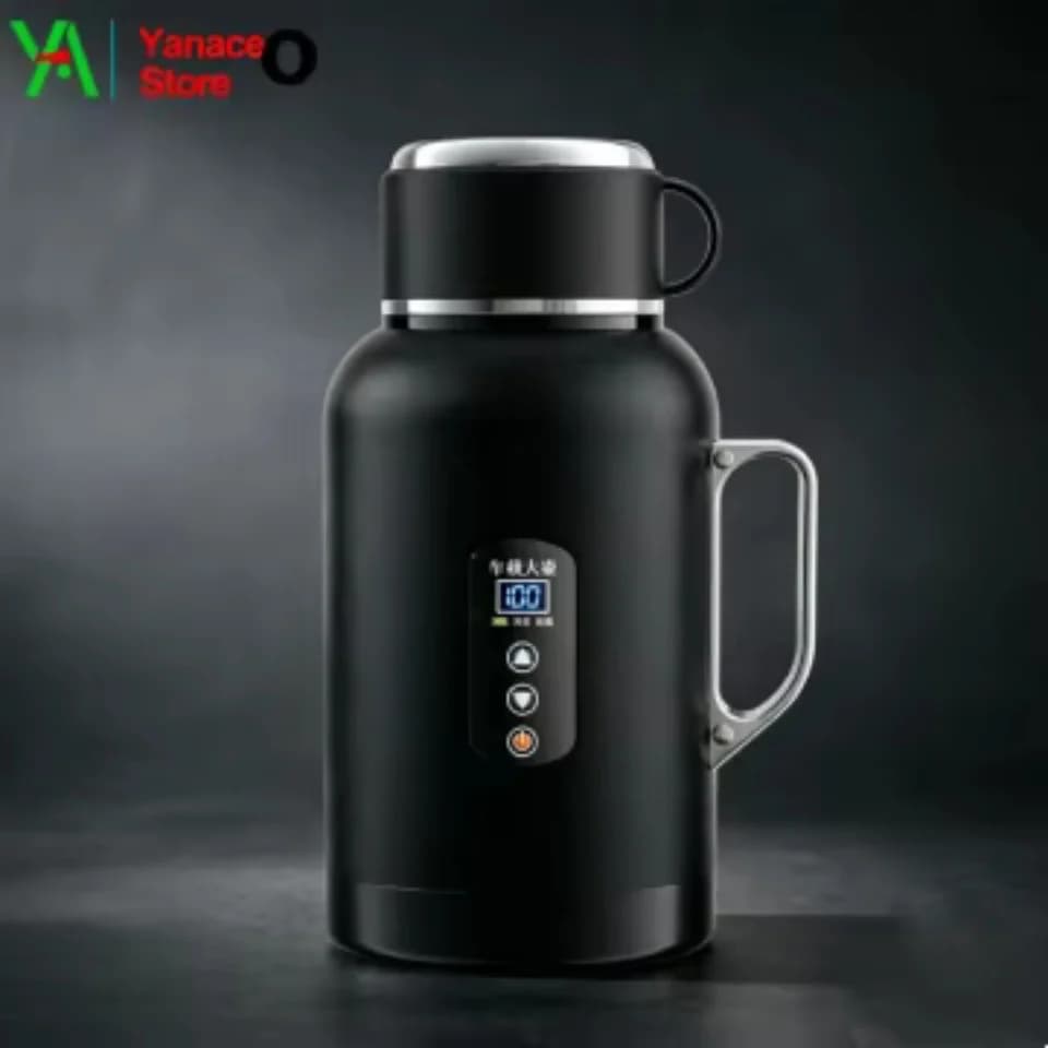 Bollitore Elettrico per Auto 12V 24V, Tazza da Viaggio Portatile, Scaldabevande per Camion, Macchina per Caffè e Tè in Acciaio Inox