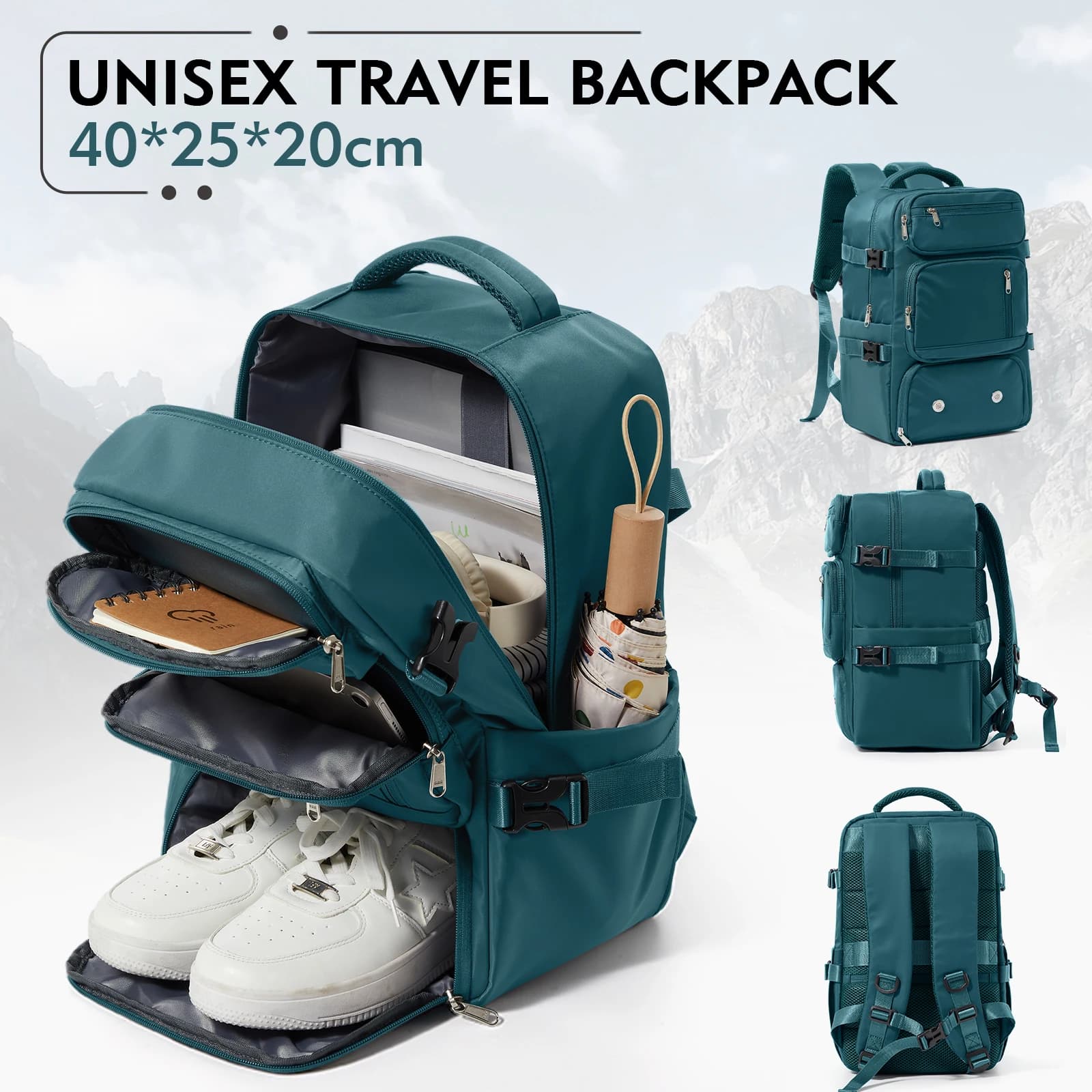Zaino da viaggio impermeabile, zaino da cabina per laptop Zaino da lavoro da uomo Zaino antifurto mochila viaje cabina avion 40x20x25