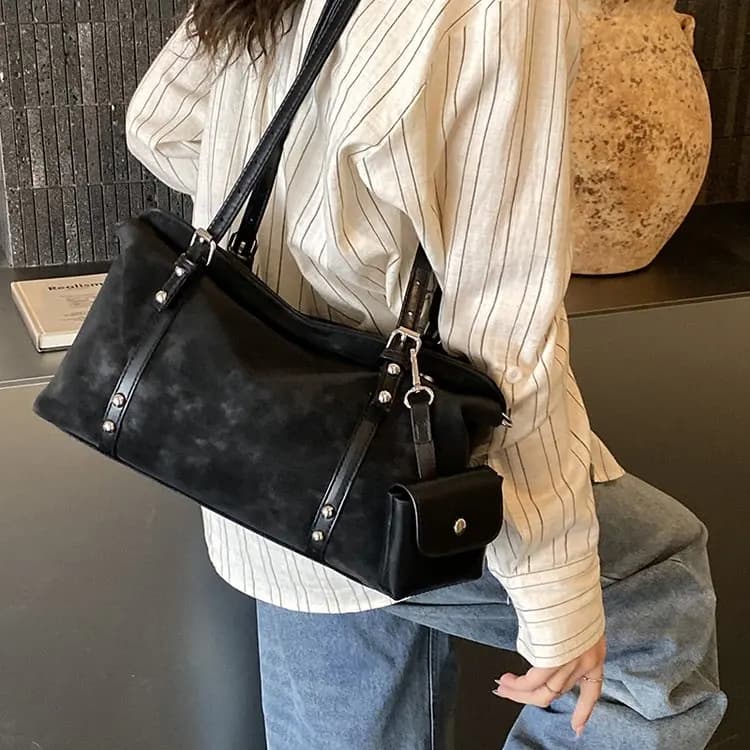 2026 New Korean Version Casual Retro Underarm Bag Women's Large-capacity Work Fashion Commuter Handbag
