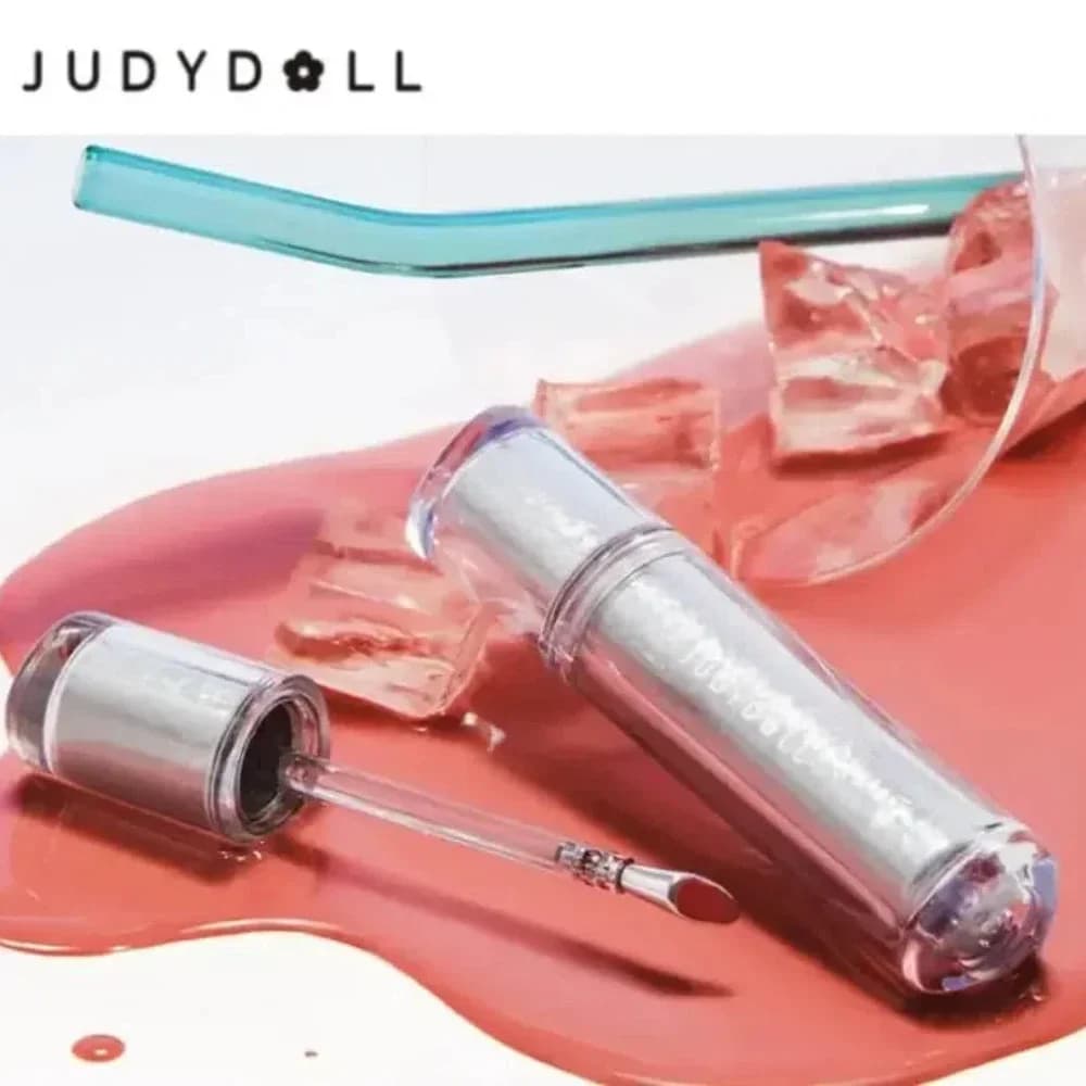 Judydoll Ice Iron Lip Glaze Rossetti Tazze antiaderenti Specchio Shine Lozione per labbra acquosa Testa di pennello in metallo Cosmetici per il trucco