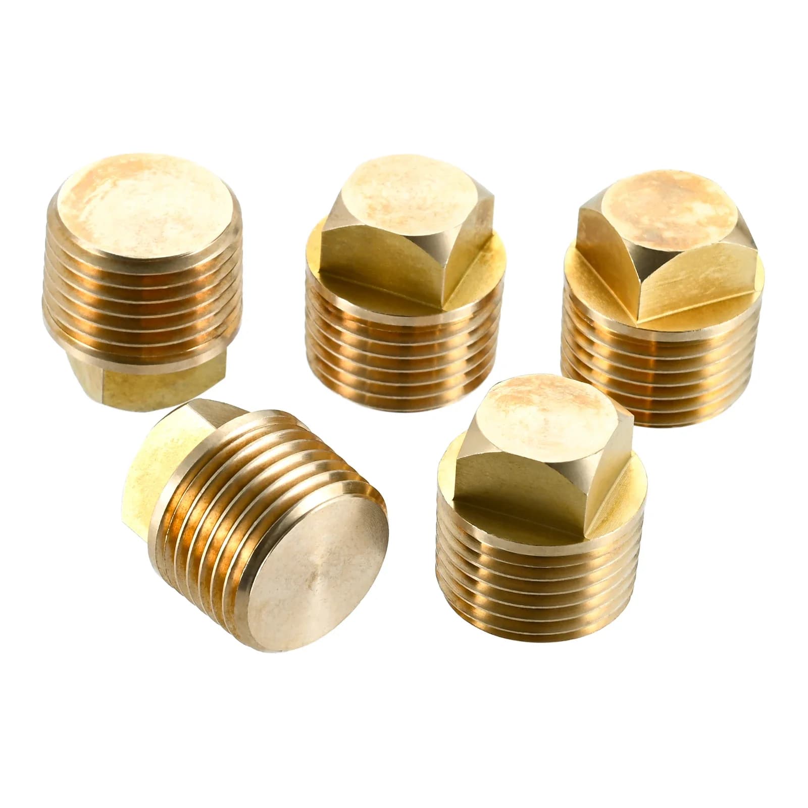 5Pcs Boat Drain Plug,1/2 Inch NPT Solid Brass Boats Thread Drain Plug Fits Most Boat Hulls Yacht Marine Accessories