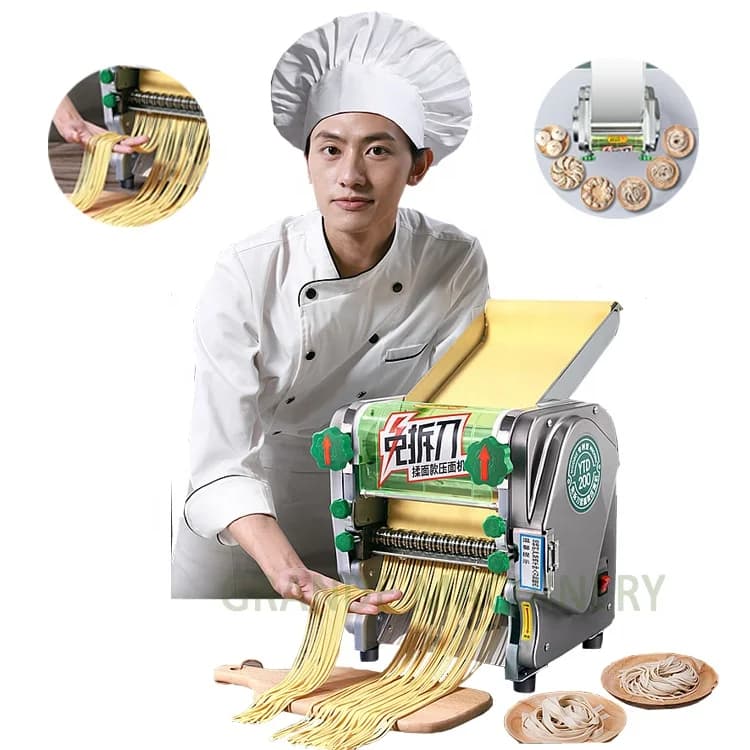 Macchina per la produzione di noodle per pasta fresca elettrica commerciale piccola in acciaio inossidabile Macchina per pasta rotonda per pasta Ramen