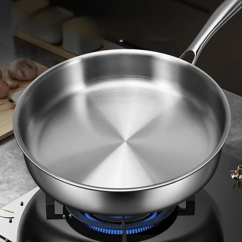 Non-coated stainless steel plate pan 316, small non-stick pan for domestic use, special heater pan for electromagnetic stove