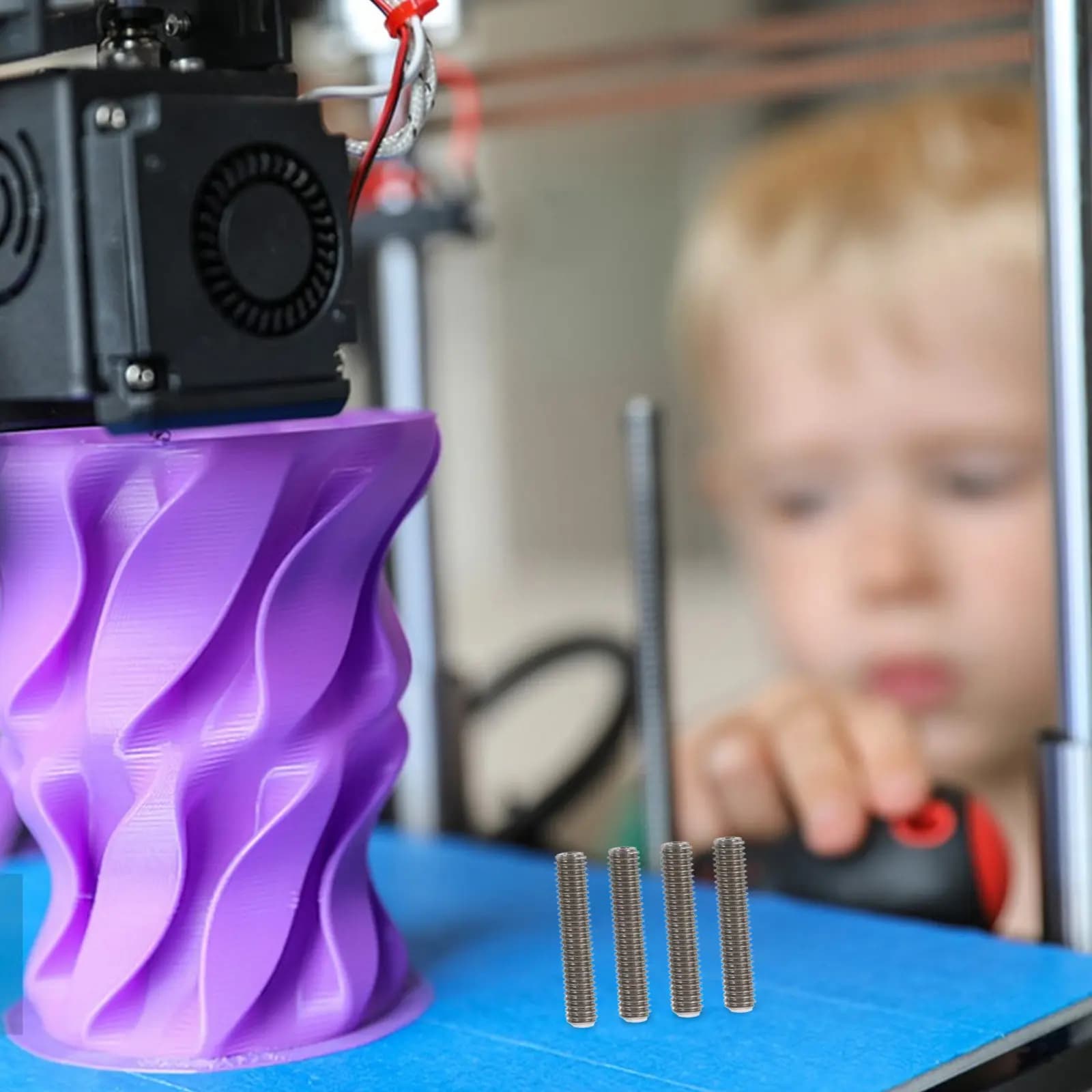 4 Pezzi Tubo Filettato per Stampante 3D, Accessori per Stampante 3D, Tubo Filettato Completo per Ugello, Rivestimento Interno per Prestazioni di Stampa Efficienti