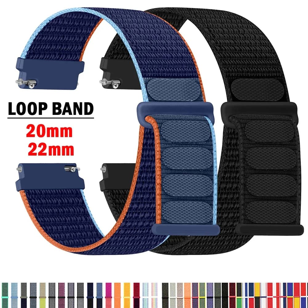 Cinturino in nylon per Samsung Galaxy Watch 6/5/pro/4/Classic/active 2 43-47-44mm 20mm/22mm braccialetto sportivo Huawei GT 4/2/e/3