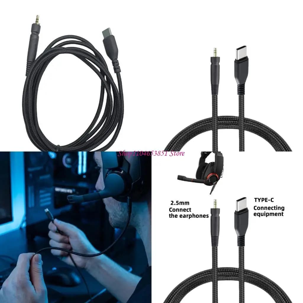 Il cavo sostitutivo per cuffie tipo C con bloccaggio da 2,5 mm per GSP350/GSP500/GSP600 migliora le prestazioni e