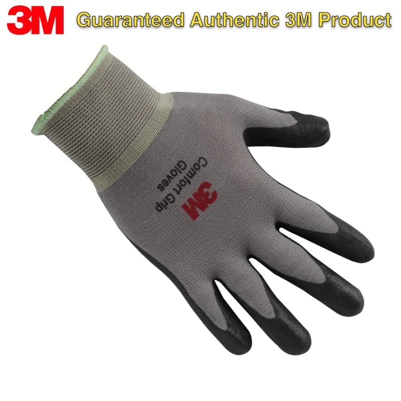 Guanti da lavoro 3M Comfort Grip Guanti antiscivolo resistenti all'usura Guanti di sicurezza anti-trabocco Guanti in gomma nitrilica Comodi