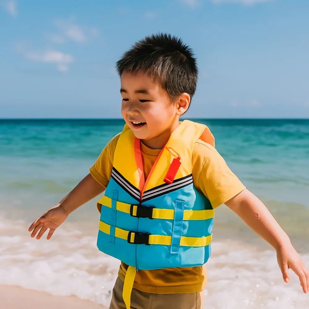 Large Buoyancy Life Vest Jacket with Whistle Portable Buoyancy Vest Adjustable Straps Swimming Vest Outdoor Water Sport