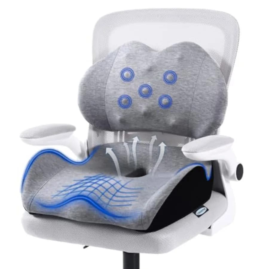 Cuscino per Seduta in Memory Foam Extra Large con Supporto Lombare per Sciatica e Sollievo dalla Pressione sul Coccige, per Sedia da Ufficio, C