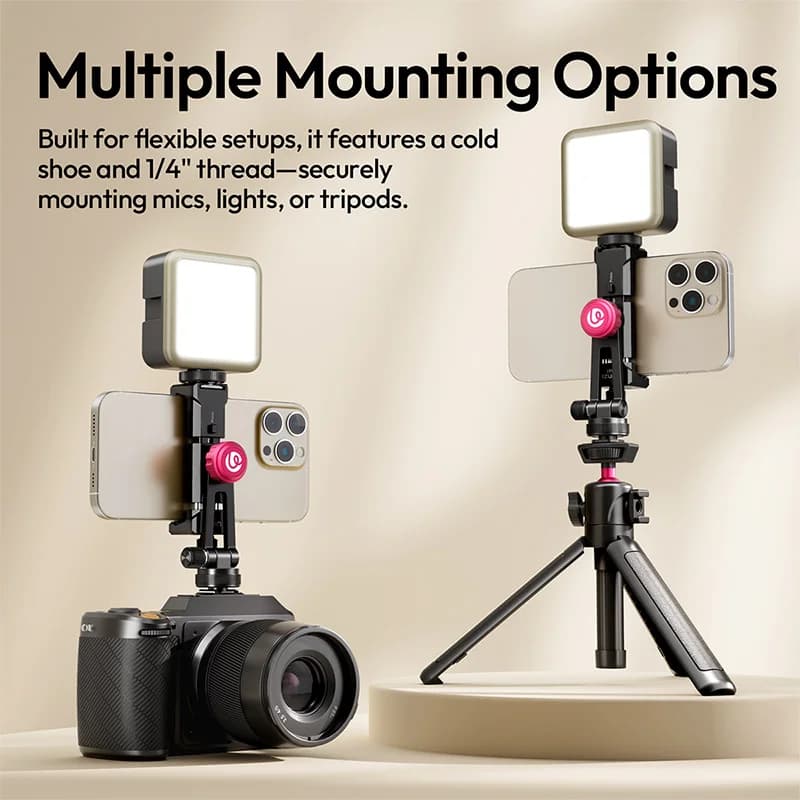 QuickClip phone clamp Ulanzi MA51 / QuickClip MA61 phone clamp with cold toboggan support for phone with camera Livestream outdoor travel