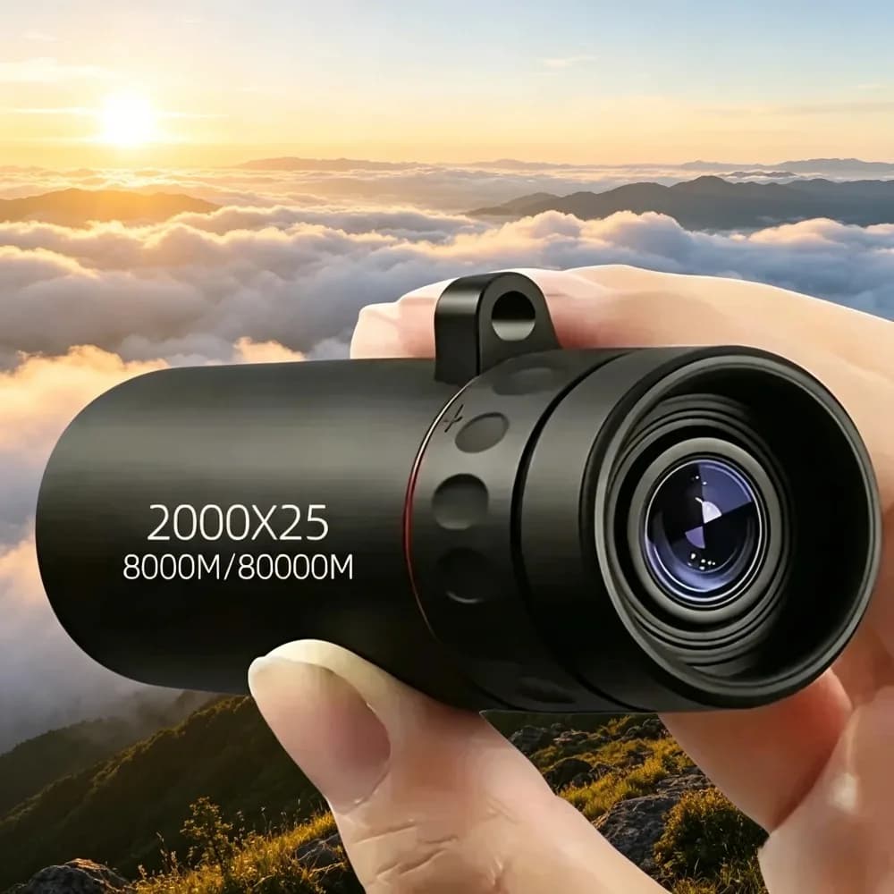 2000X25 Low Light Night Vision Monocular Telescope Large Aperture HD Imaging Portable for Outdoor Adventure Self Driving Tour
