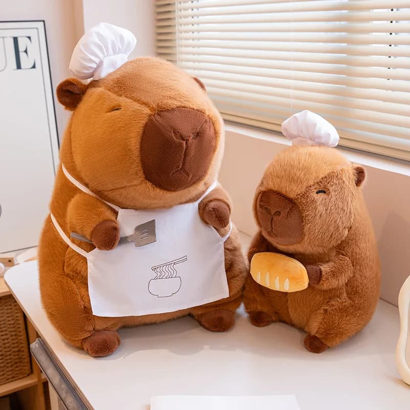 28-50 cm Capibara Peluche Cuoco Pane Anime Fluffy Toy Bambola carina Animali di peluche Bambola morbida Peluche Regalo di Natale del Ringraziamento