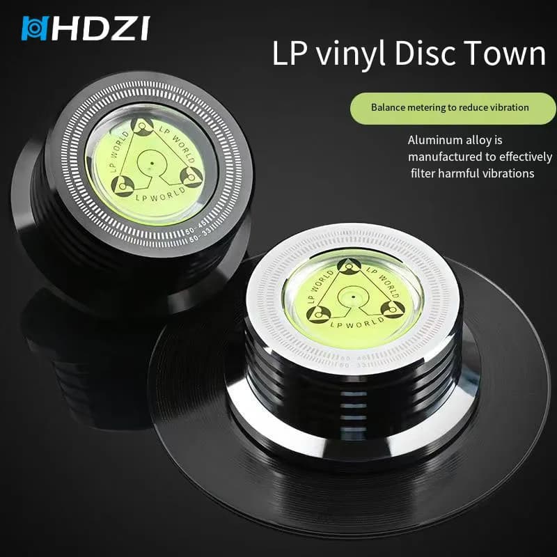 HHDZI Universal 50Hz LP Vinyl Record Player Disc Turntable Stabilizer with Level Aluminum Alloy Weight Clamp Music Player