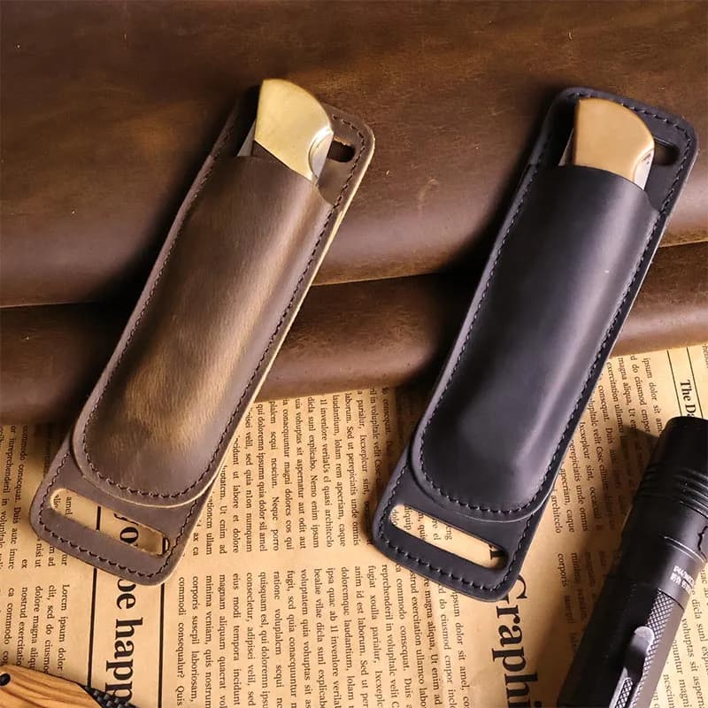1pcFodero in pelle da uomo per cintura copri coltello fodero tascabile e fodero EDC per coltello pieghevole per pendolarismo quotidiano, regali da uomo