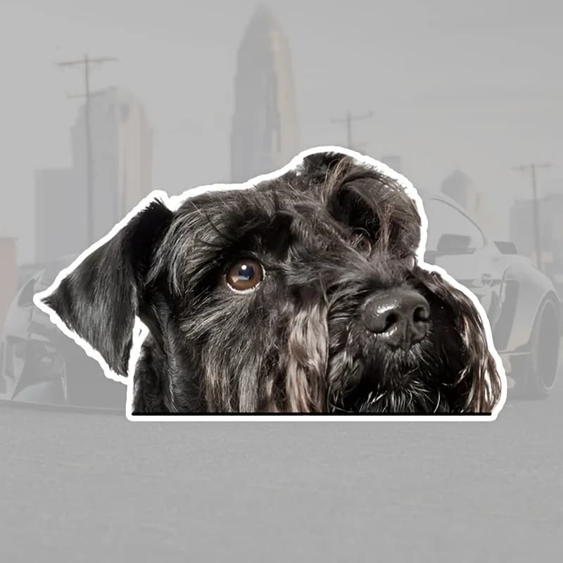 Adesivo in vinile 1 pz con Schnauzer adorabile, impermeabile e antigraffio per casco moto, auto, bicicletta, finestra, parete
