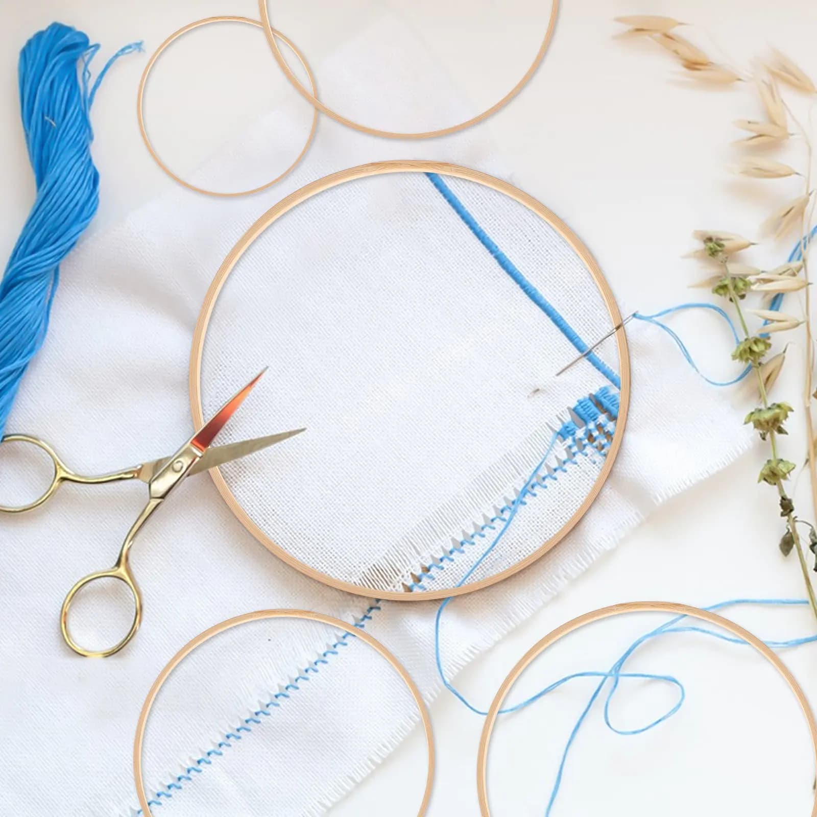 24pcs Dream Catcher Bamboo Hoops DIY Craft Macrame Base Rings for Party Decorations Multiple Sizes Available