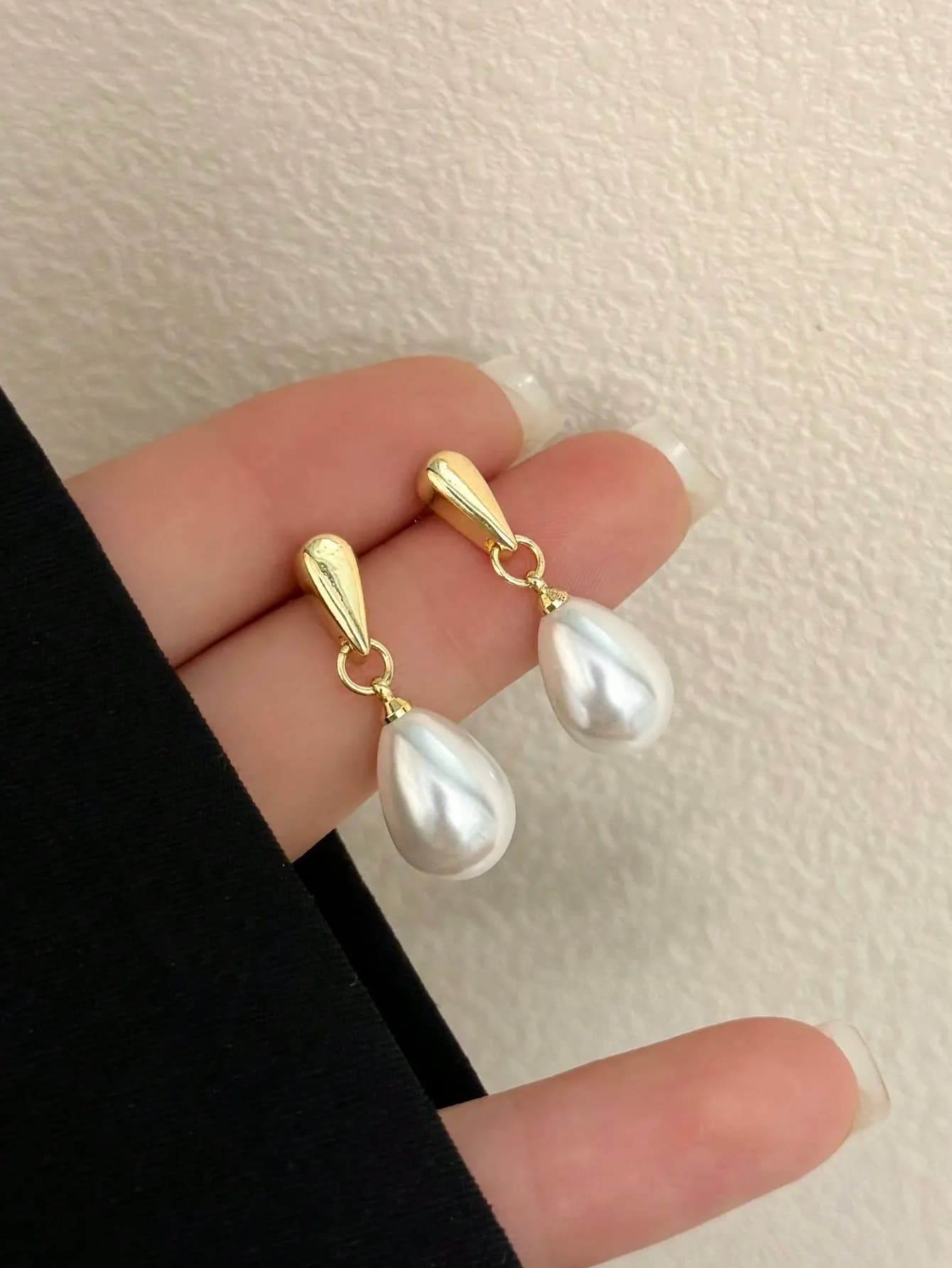 1 paio di orecchini pendenti con perle imitazione eleganti, versatili ed eleganti con un semplice design a goccia, perfetti per le feste e mul