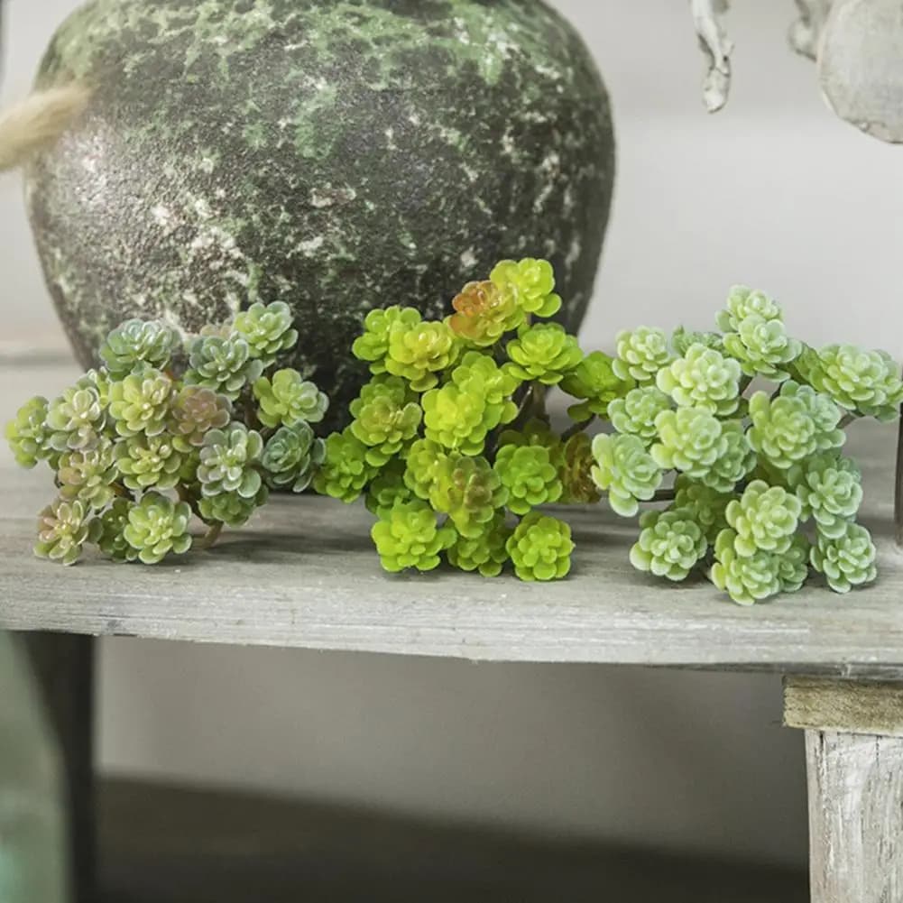 Artificial Succulent Eco-friendly 24 Heads Artificial Plant Fake Succulent Realistic Elegant Simulated Greenery for Office
