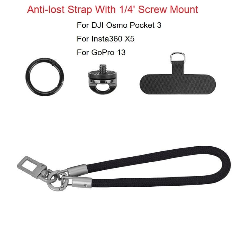 Action Camera Anti-Loss Wrist Strap For DJI Osmo Pocket 3/Insta360 X5/For GoPro Universal Hand Lanyard Rope Camera Accessories