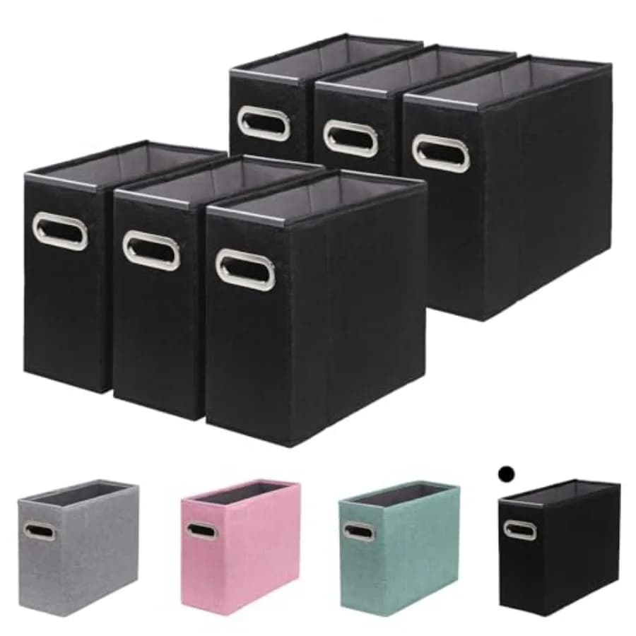 Organizzatore per Documenti Formato Lettera, Scatola Portadocumenti in Tessuto Pieghevole con Maniglia in Metallo e PVC Liscio