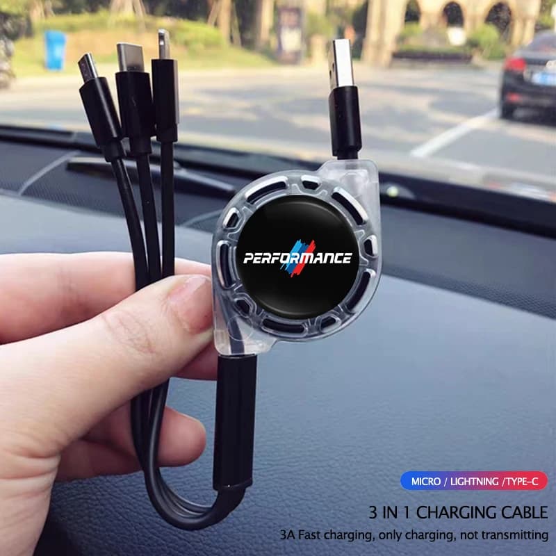 Cavo di ricarica multi USB tipo C 3 in 1 per BMW Performance E90 E91 E60 E84 G22 G32 F13 F36 G30 G20 F40 F25