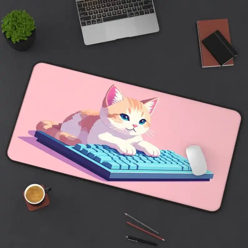 Tappetino per mouse simpatico gatto, tappetino per mouse XXL antiscivolo e impermeabile, tappetino decorativo per scrivania da gioco per ufficio, regalo perfetto per gli amici.