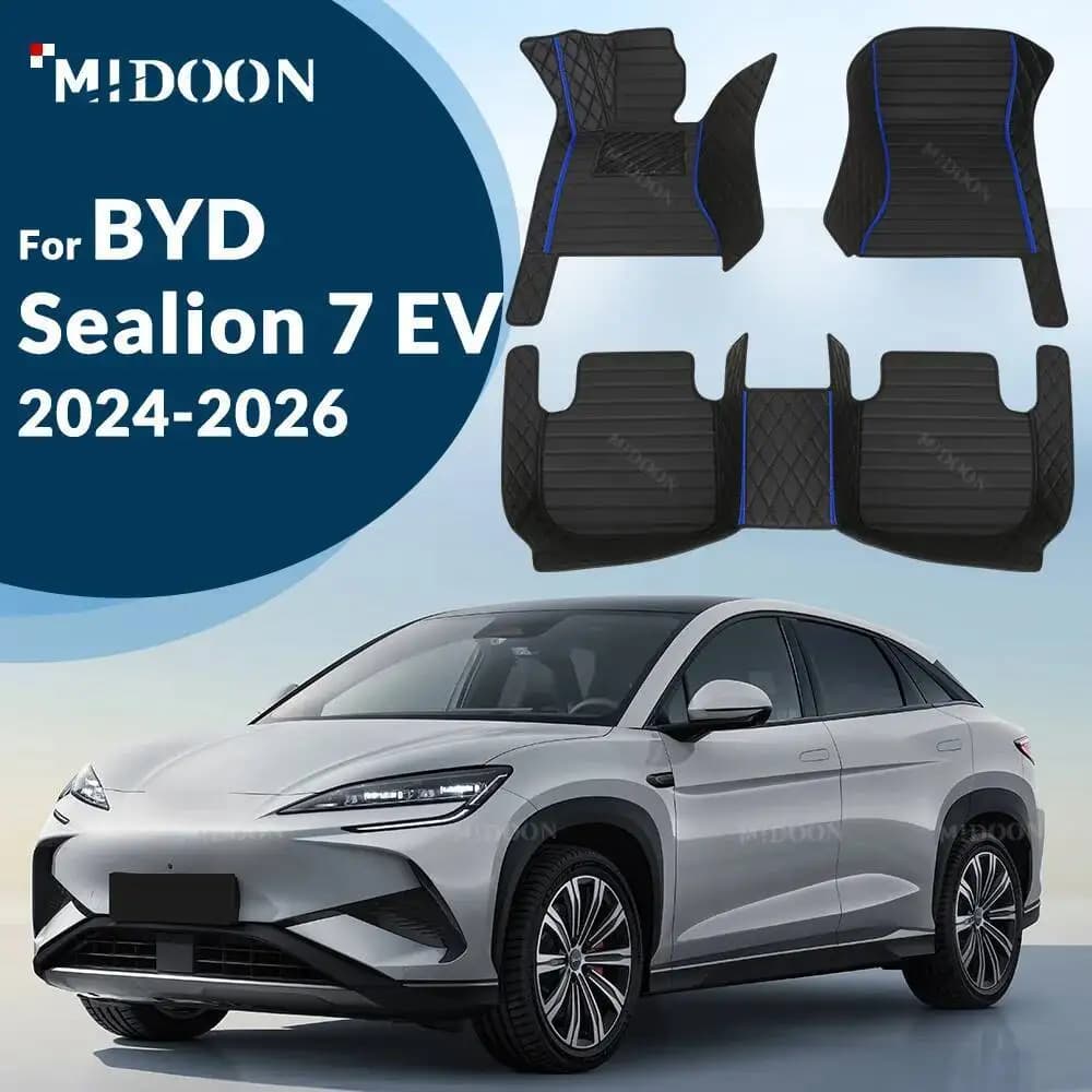 MIDOON Tappetini auto per BYD Sealion 7 07 EV 2024 2025 2026 Tappetini auto personalizzati copertura tappeto accessori interni