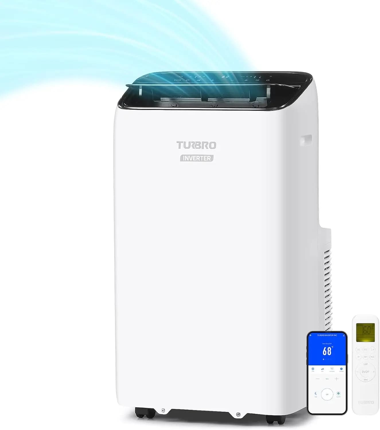 Condizionatore d'aria portatile inverter Greenland da 14.000 BTU, alta efficienza, funzionamento silenzioso, raffredda fino a 600 mq. Deumidificatore da 10.000 piedi quadrati