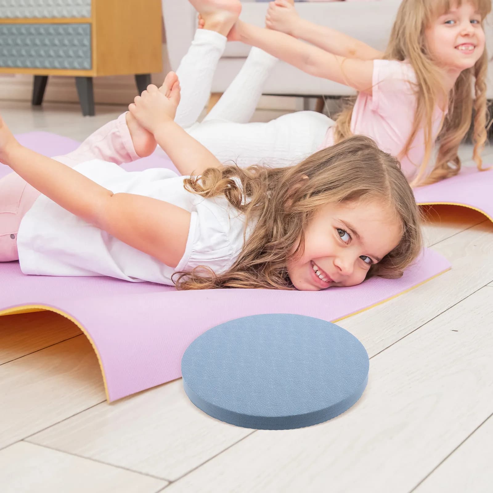 2 Pieces Support Round Bearings for Yoga, Portals and Anti-slip, for Knee and Elbows, Comfortable Protective Mats for Pilates and Fitness Exercises