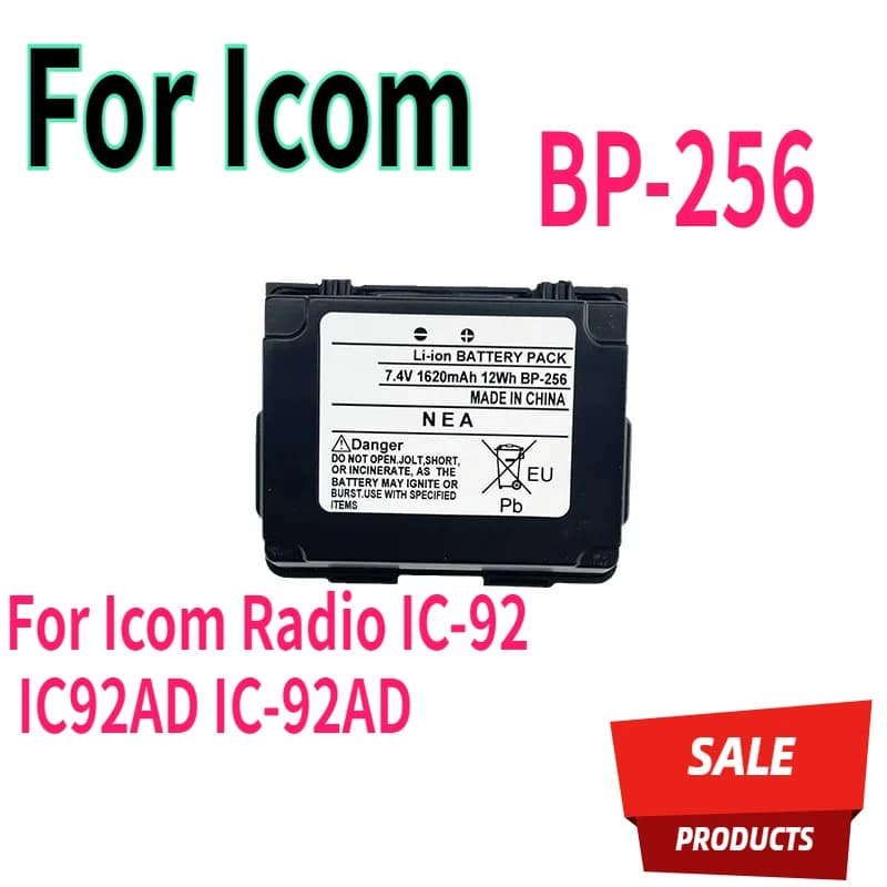 Batteria ricaricabile BP-256 da 1620 mAh NUOVA batteria walkie talkie per radio Icom IC-92 IC92AD IC-92AD Ricezione radio bidirezionale