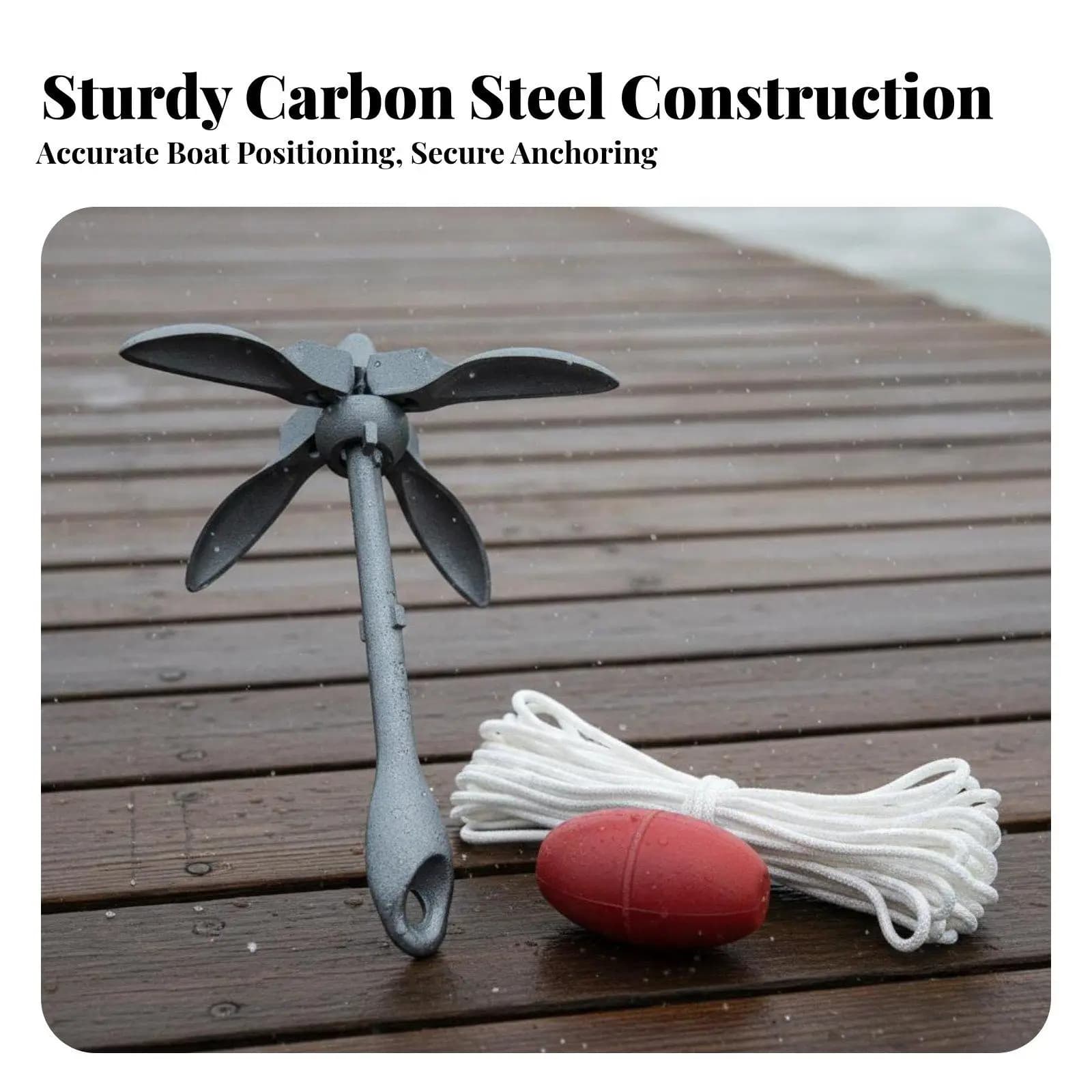 Carbon Steel Folding Grapnel Anchor for Kayak Canoe Dinghy Small Boat Fishing Gear