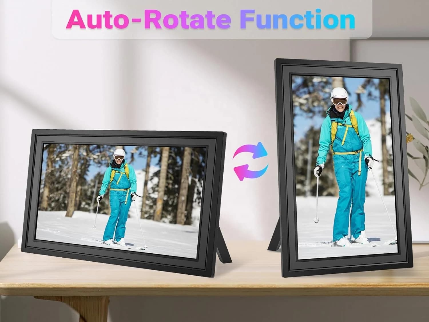 FRAMEO 15.6" Large Digital Picture Frame IPS Touch Screen, Wifi Digital Photo Frame with 32G, Share Photos Videos Via Phone App