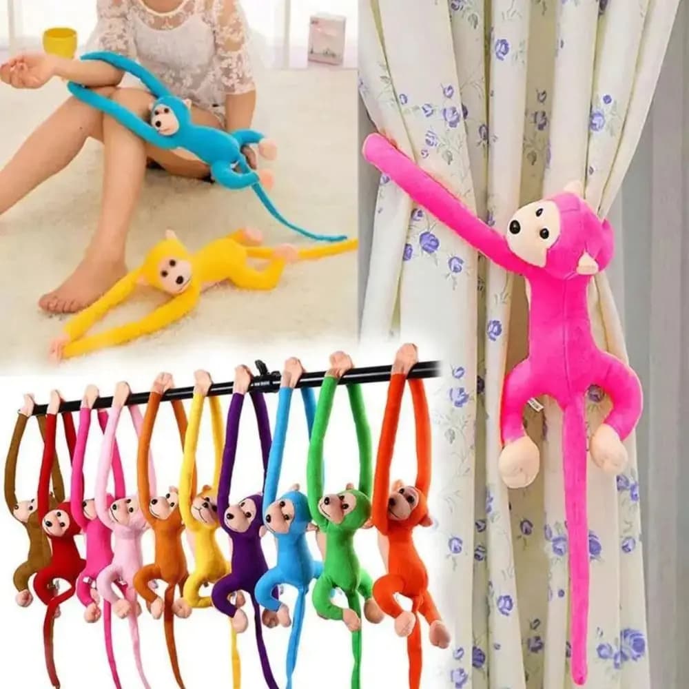 Scimmia colorata a braccio lungo Morbida bambola di pezza appesa Scimmia di peluche Giocattoli Pendenti scimmia per la casa Ornamenti scimmia a braccio lungo