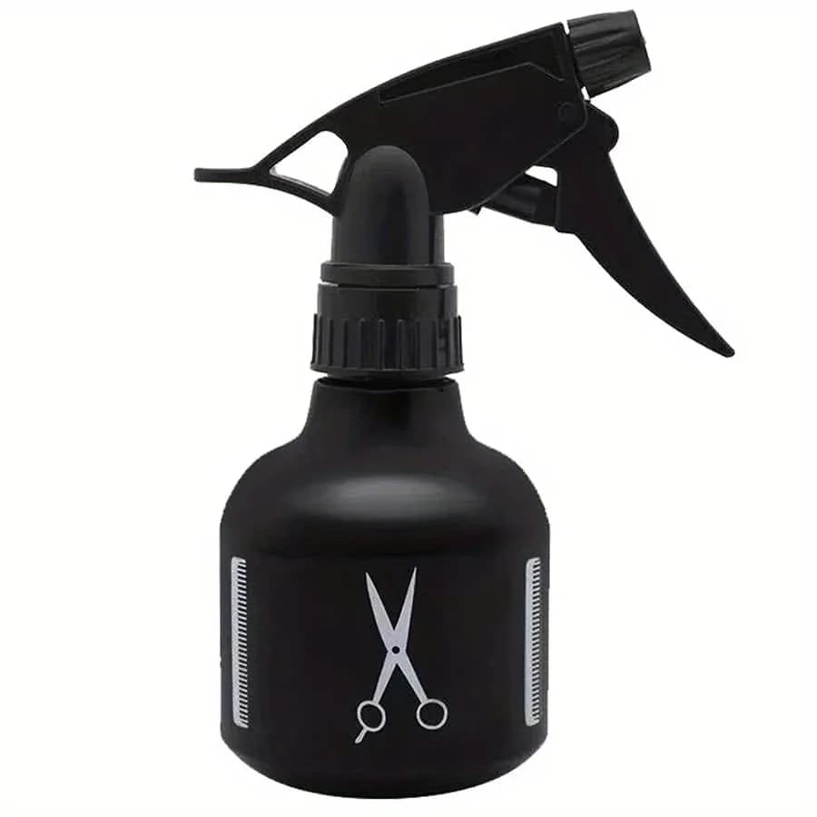 Flacone spray trasparente per trucco, tipo a pressione, adatto per barbieri e forbici
