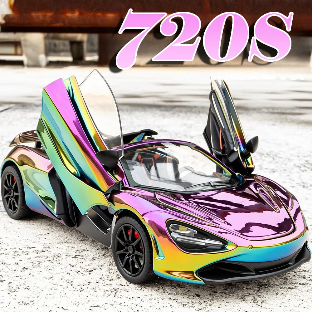 1:24 720S Senna Modello Giocattolo Auto Sportive Metallo Pressofuso Porte Aperte Tirare Indietro Suono Luce Collezione Supercar Bambini Regali Di Natale