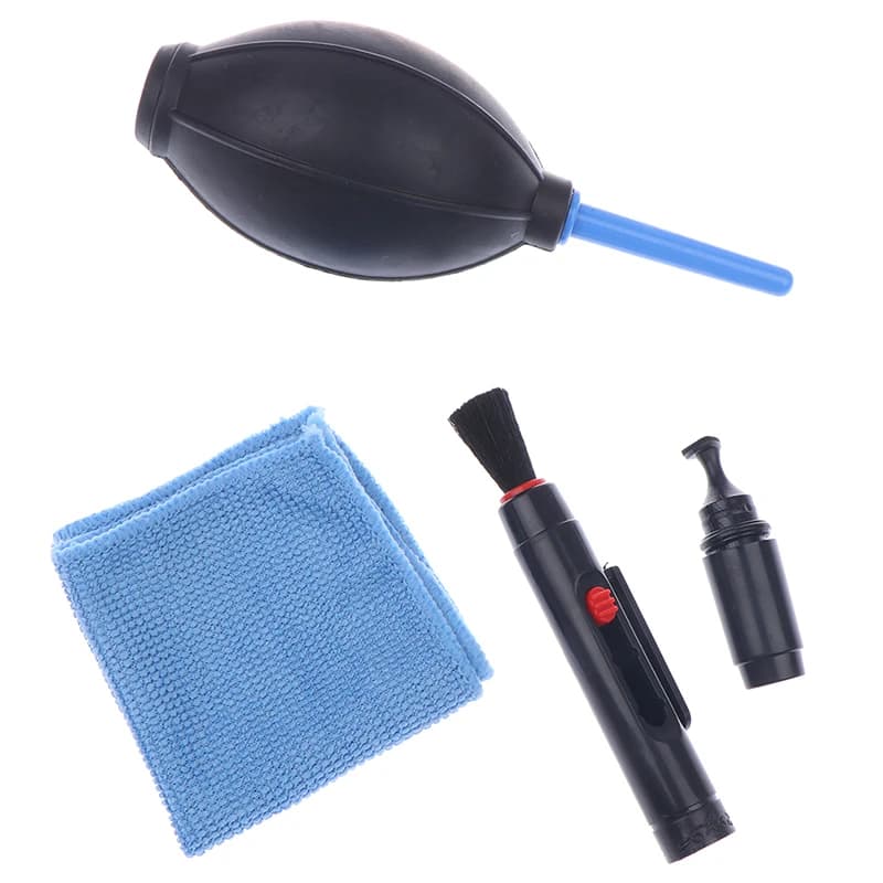 1Set Kit di pulizia della fotocamera Pulitore per la polvere Lente Spazzola pulita Penna Salviette Kit soffiatore d'aria fuliginosa per Canon Sony Spirit Lente per scarpe calde