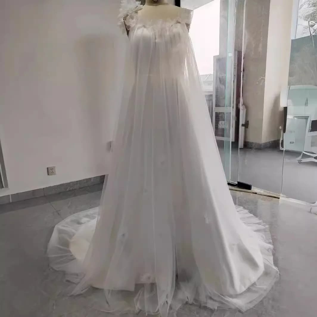 Abito da sposa elegante in stile cinese, monospalla, per vacanze, abito da spiaggia, vestaglia da mattina, abito da sposa leggero ultra fatato da principessa
