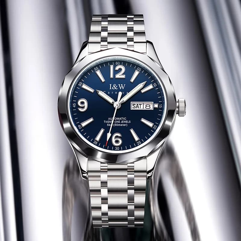 Reloj CARNIVAL Mens Tungsten Mechanical Watch Brands Luxury MIYOTA 8205 Automatic Movement Watches for Man 50m Waterproof Montre