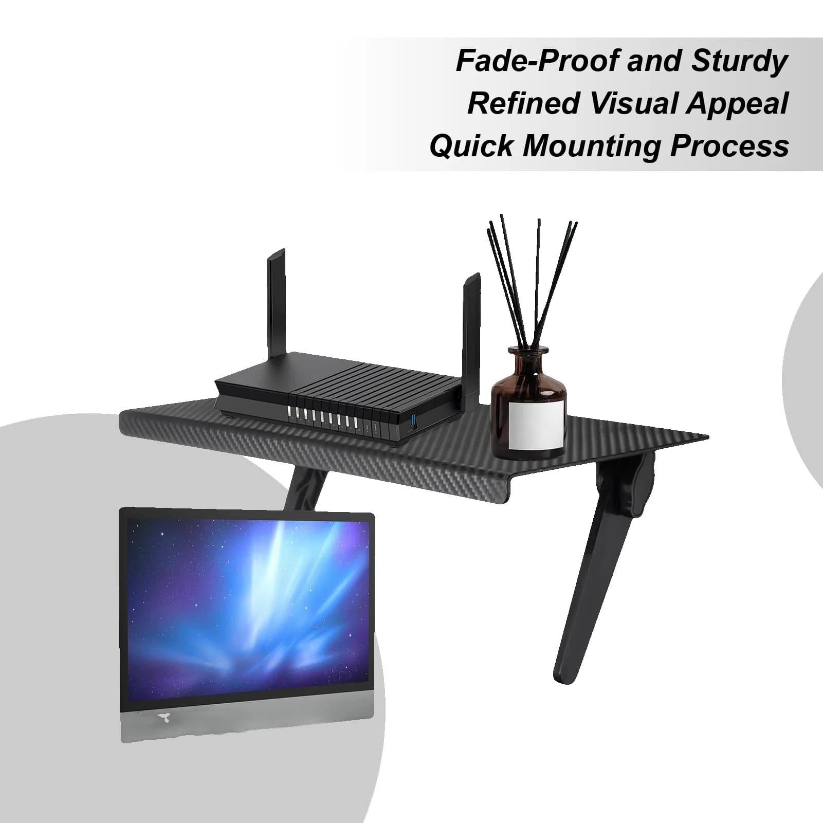 TV Shelf for Cable Box 13 Inch DVD Player Shelf Adjustable Display for Laptop Electronics Multimedia Console Box Soundbar Router
